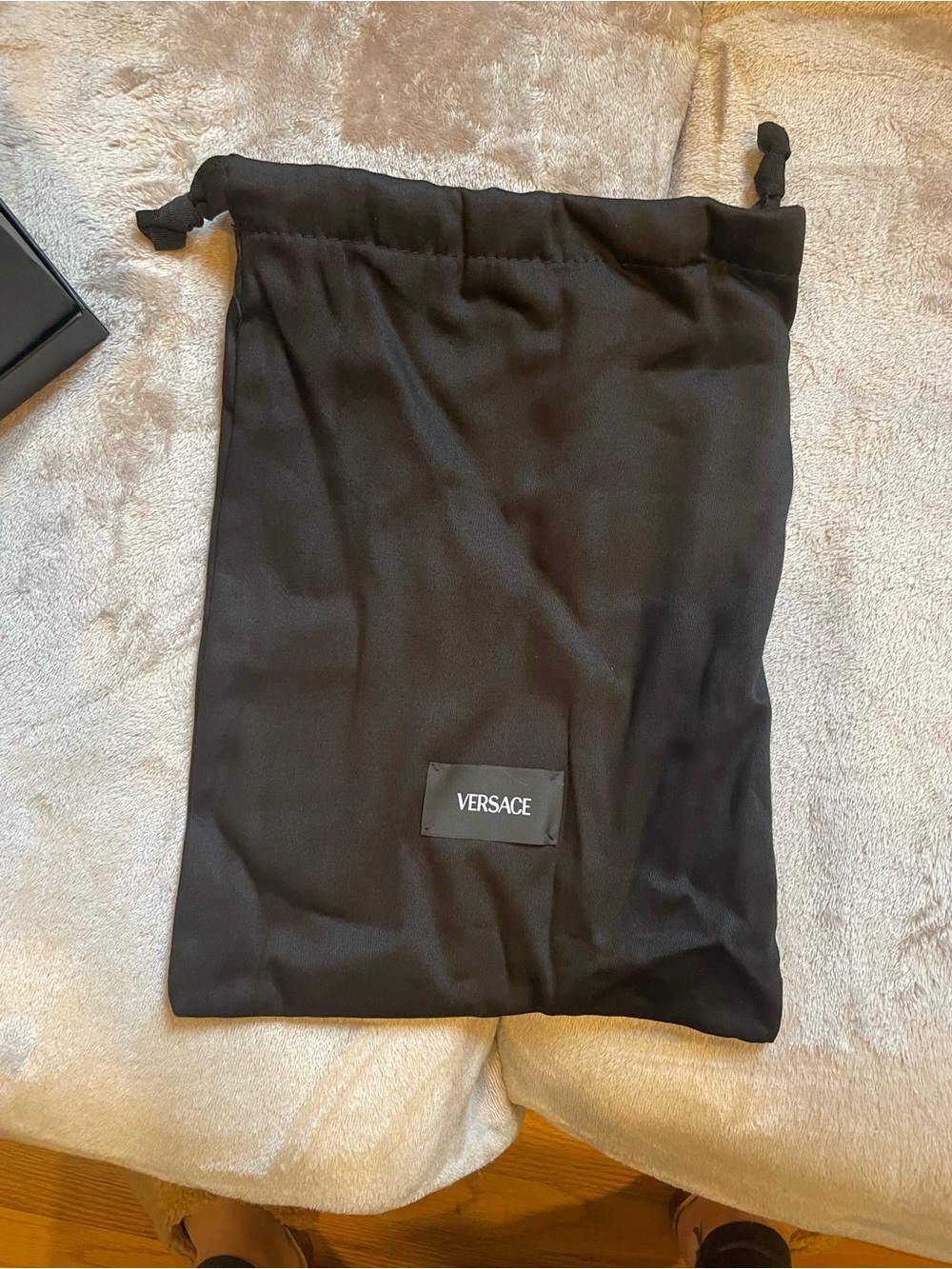 NWOT Authentic Versace Black Drawstring shoe Dust Bag